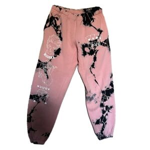 Pink Tie-Dye Graphic Jogger Sweatpants